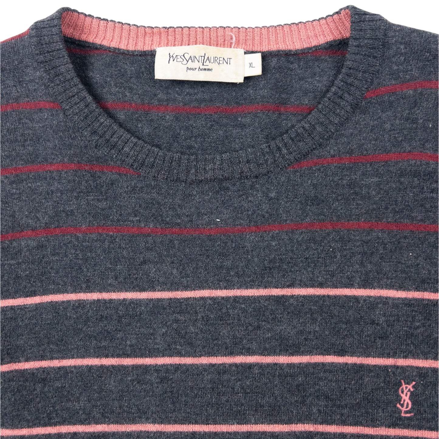 Vintage 2000s YSL Yves Saint Laurent Striped Wool Jumper Size S