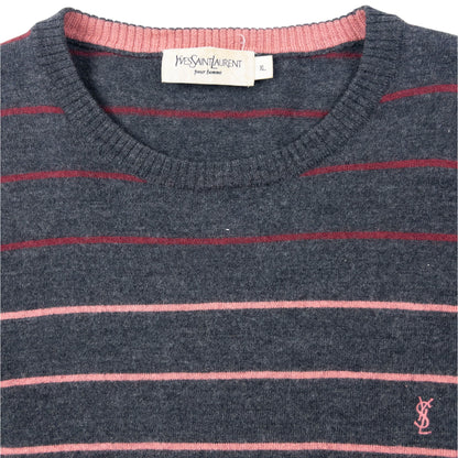 Vintage 2000s YSL Yves Saint Laurent Striped Wool Jumper Size S