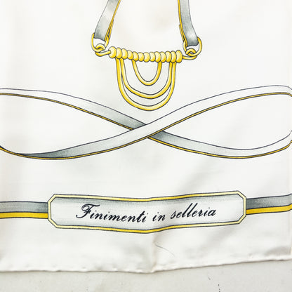 Vintage 80s Gucci Equestrian Horse Bit Harness Print Silk Scarf