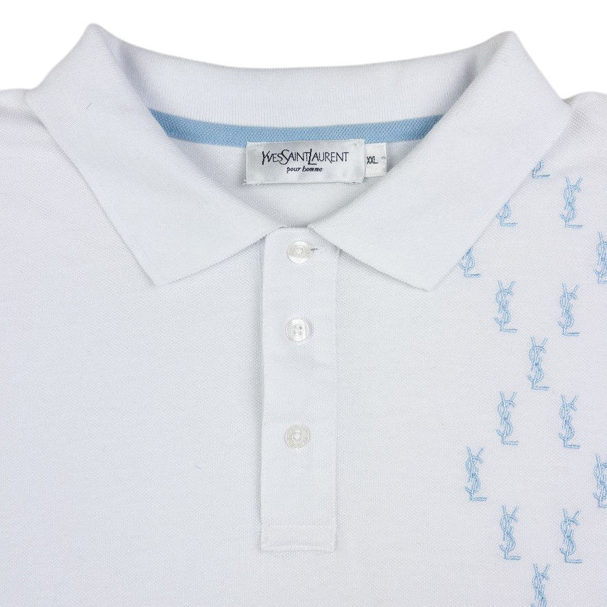 Vintage YSL Yves Saint Laurent Embroidered Polo Shirt Size XXL
