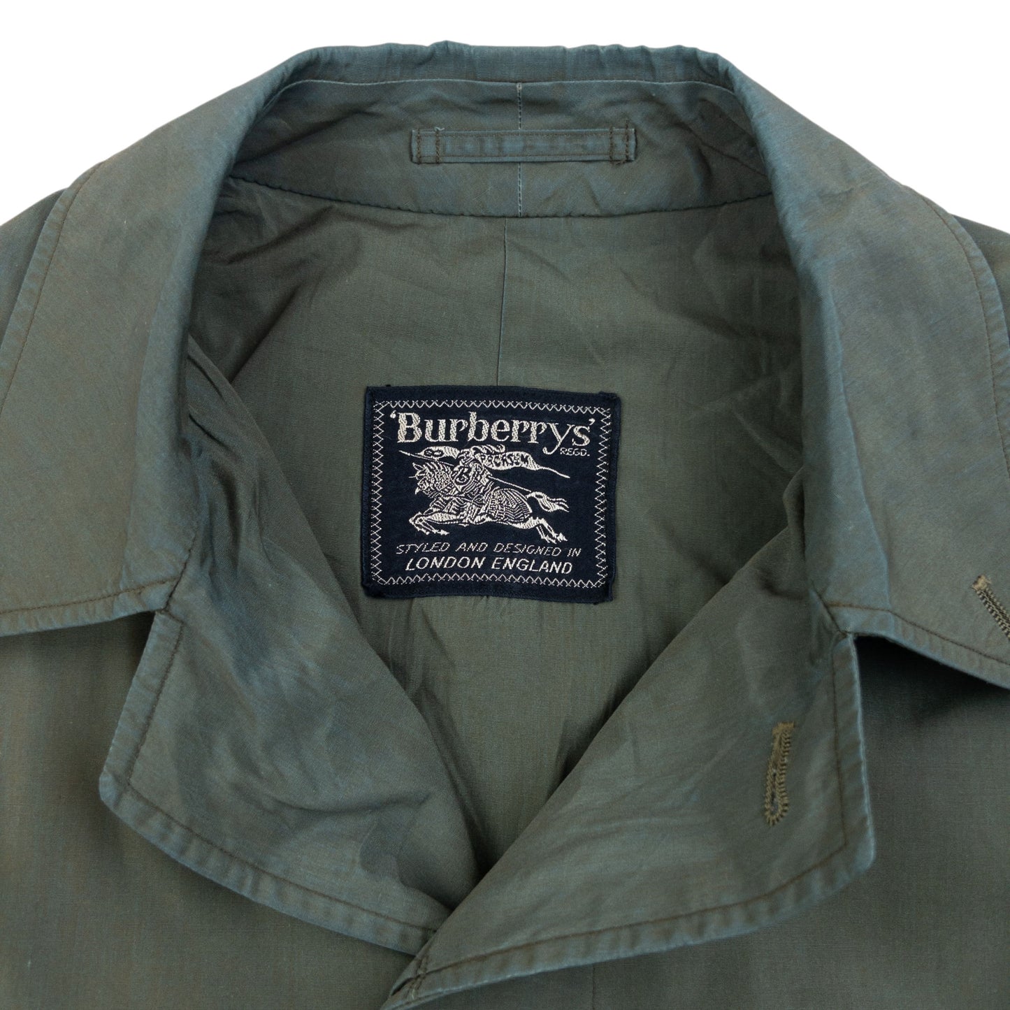 Vintage 80s Burberry Iridescent Trench Jacket Size L