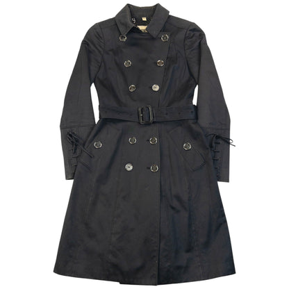 Vintage 2000s Burberry Belt Waist Lace-Up Trench Jacket Womens Size XS