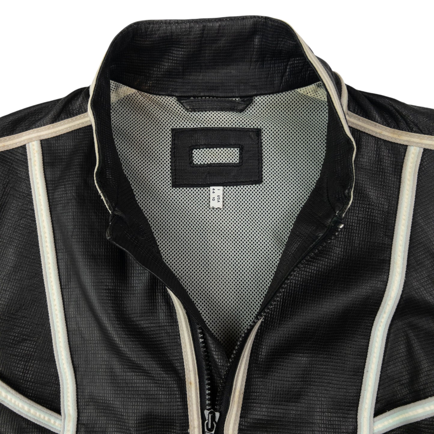 Vintage Armani Jeans Leather Biker Jacket Womens Size S