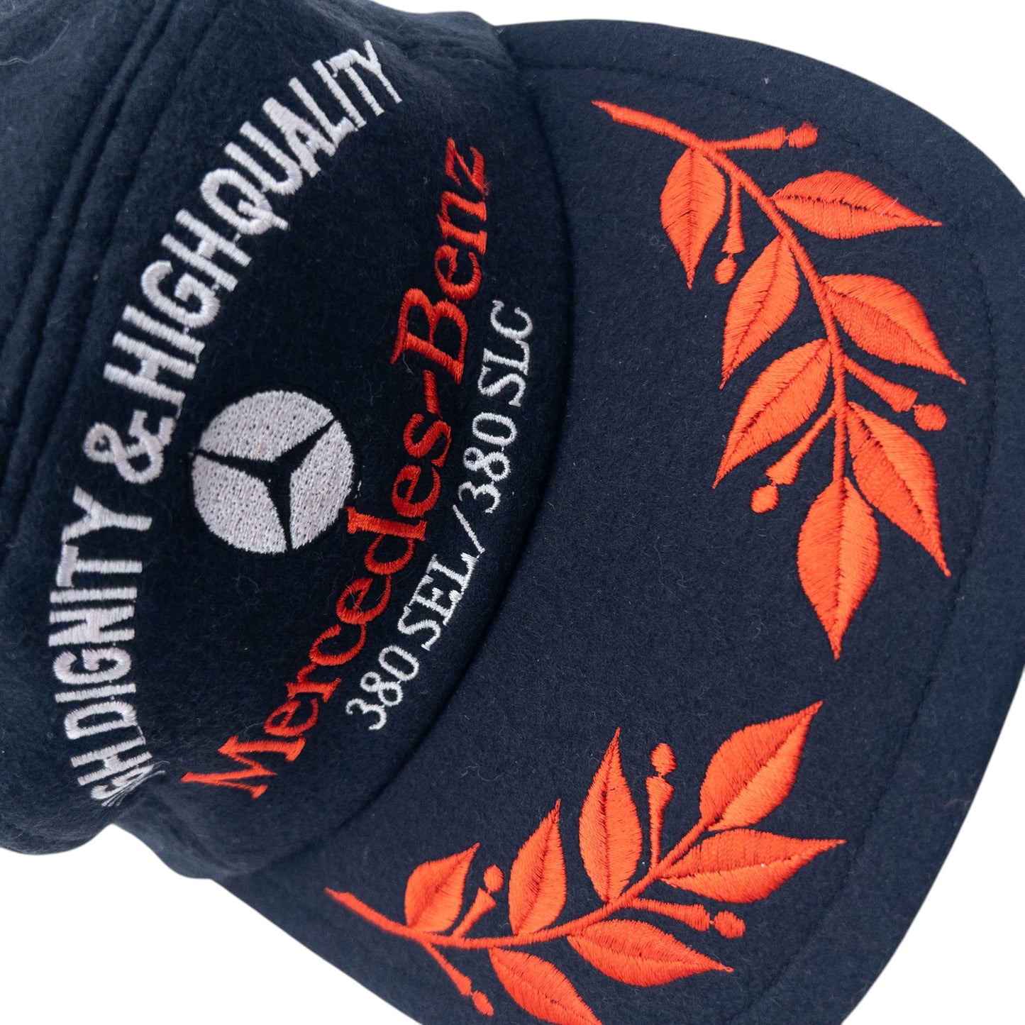 Vintage 80s Mercedes Benz Embroidered Wool Hat Size L