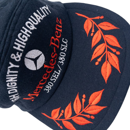 Vintage 80s Mercedes Benz Embroidered Wool Hat Size L