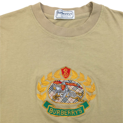 Vintage 90s Burberry Embroidered T Shirt Size S