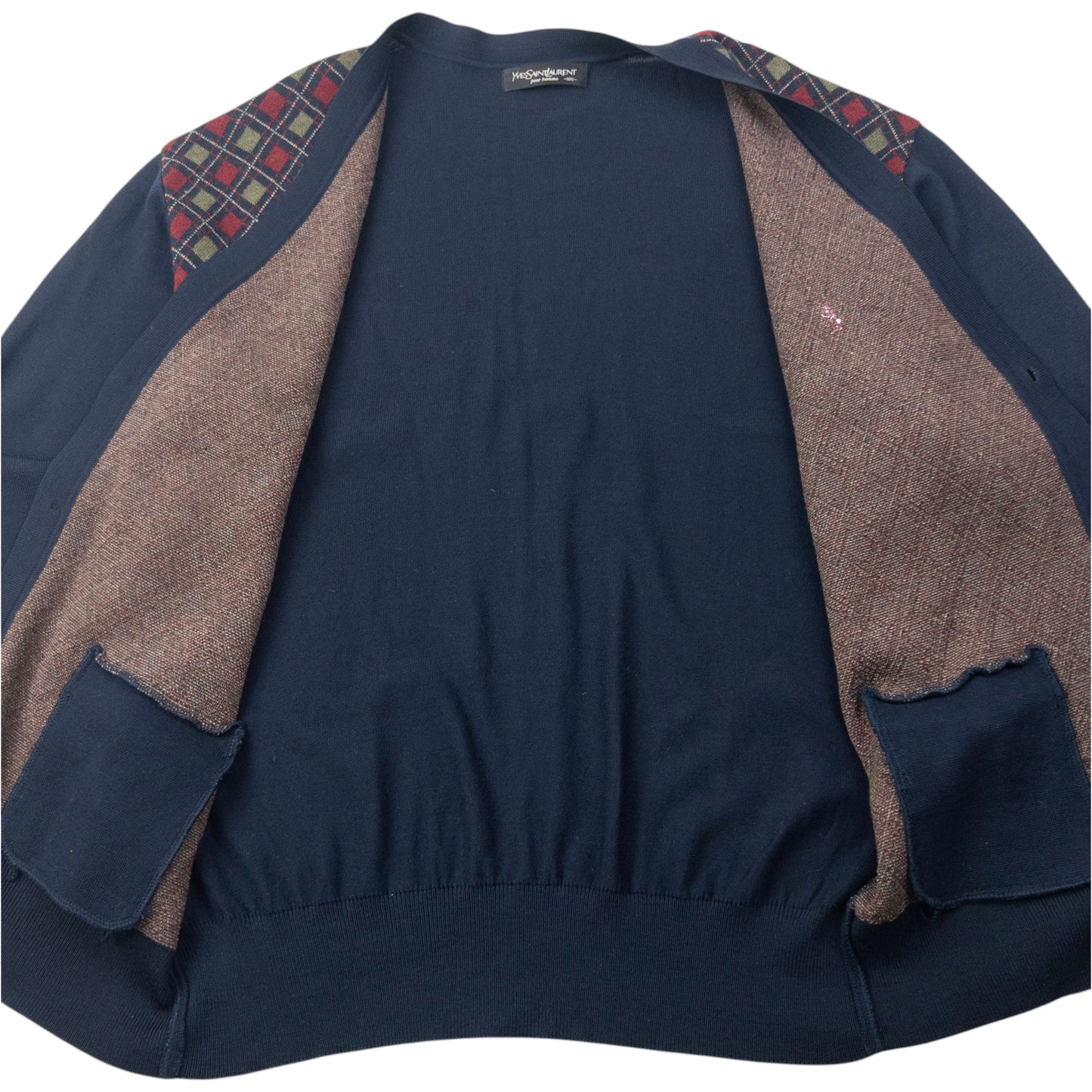 Vintage 90s YSL Yves Saint Laurent Argyle Cardigan Size L