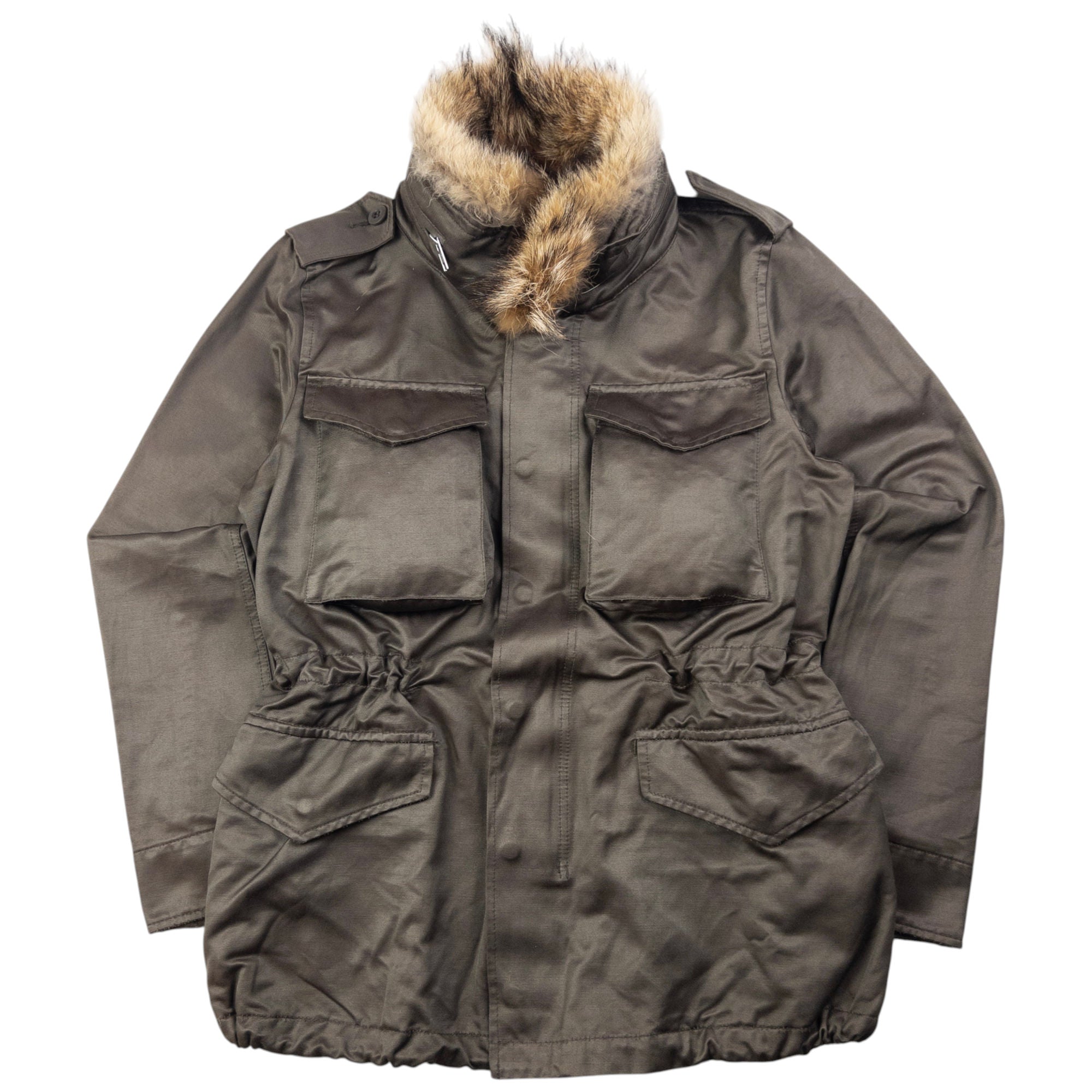 Vintage Cabane De Zucca By Issey Miyake Fur Collar Cargo Jacket Size S