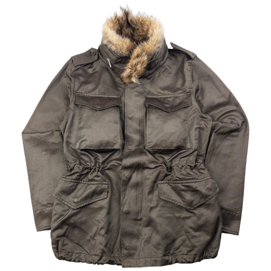 Vintage Cabane De Zucca By Issey Miyake Fur Collar Cargo Jacket Size S