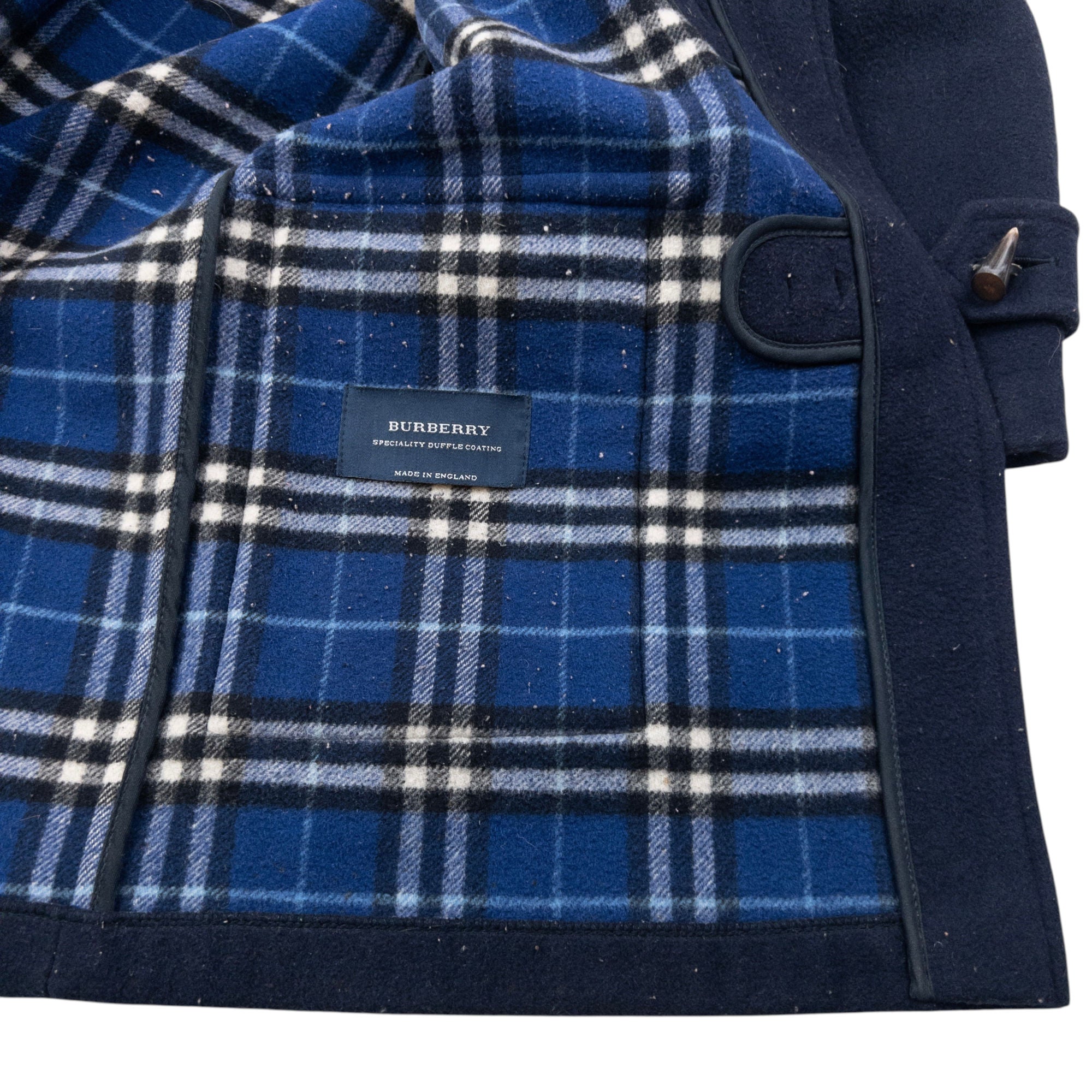 Vintage Burberry Nova Check Lined Wool Duffle Jacket Size M