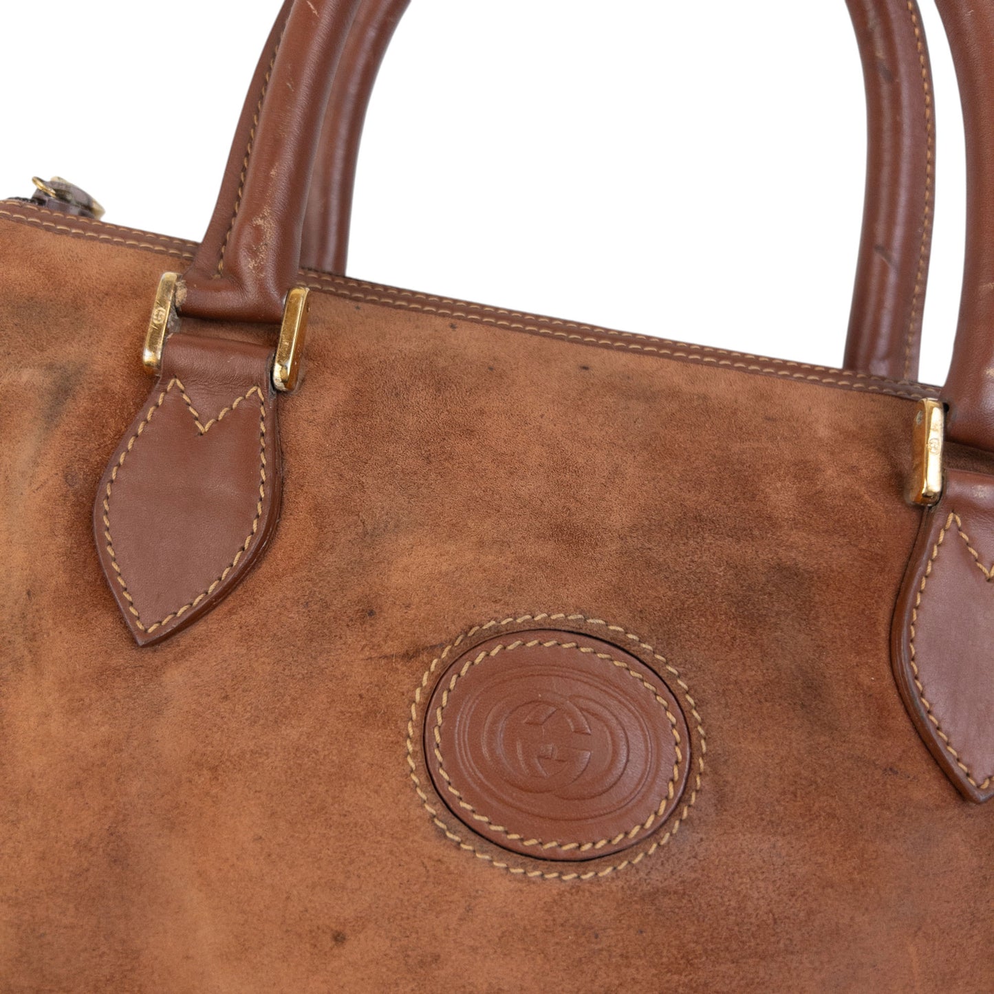 Vintage 80s Gucci Suede Handbag