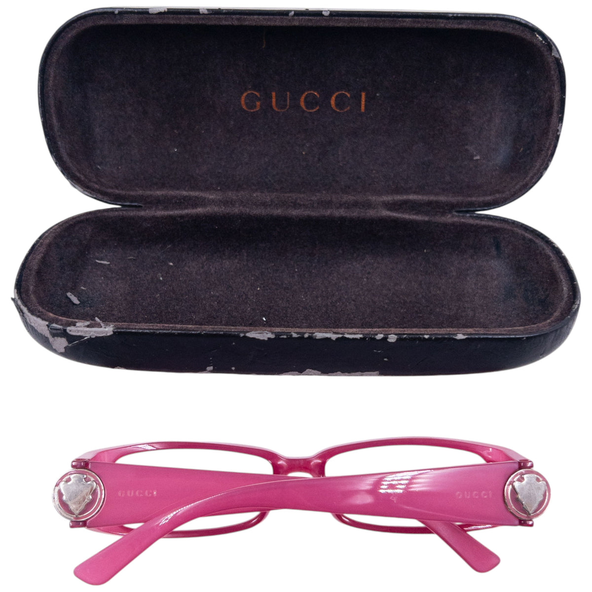 Vintage 2000s Gucci Lensless Glasses Frames in pink, photo 8