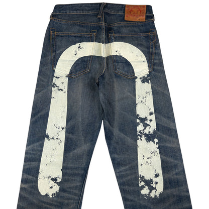 Vintage Evisu Painted Daicock Japanese Denim Jeans Size W30