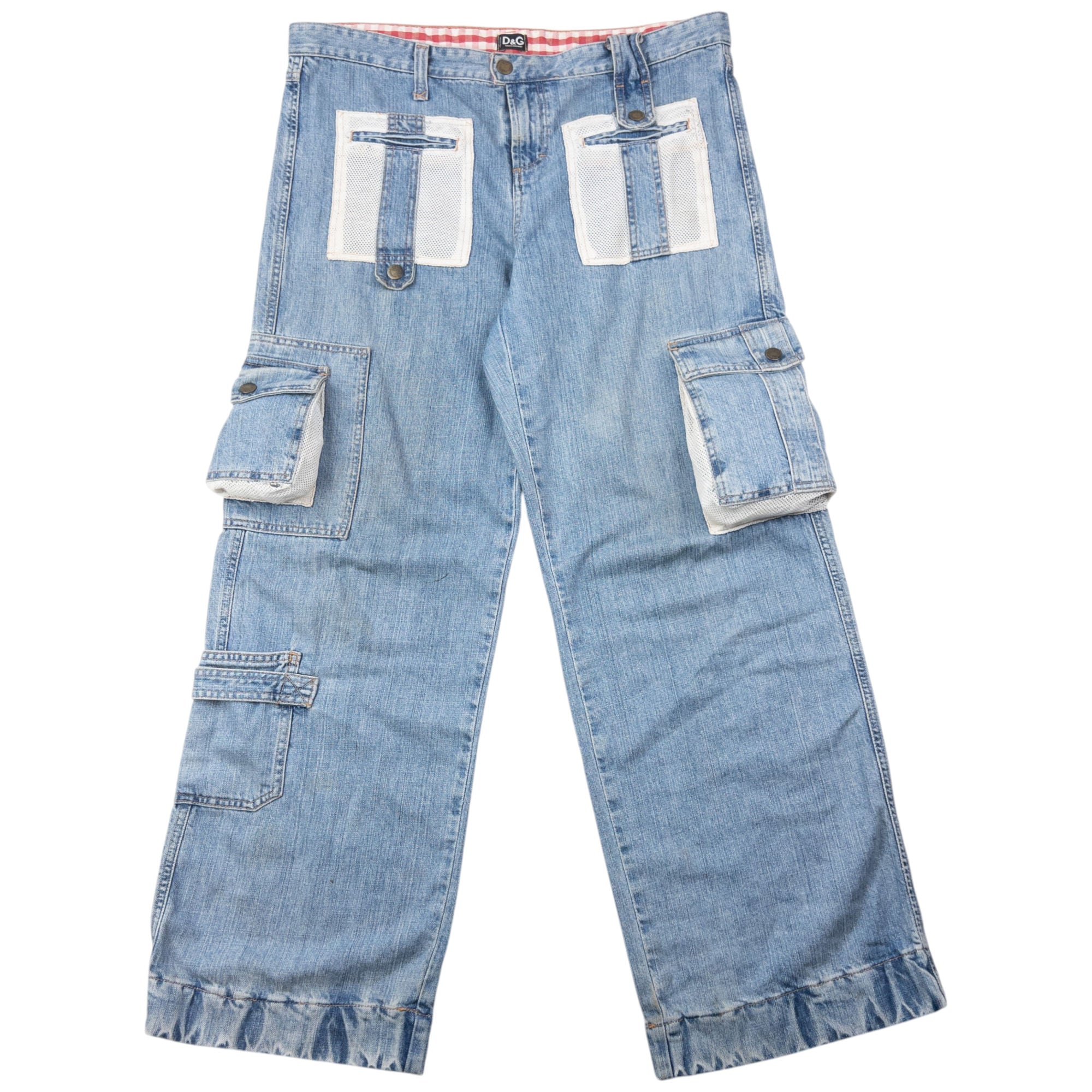 Vintage 2000s Dolce & Gabbana Mesh Cargo Pocket Denim Jeans Size W38