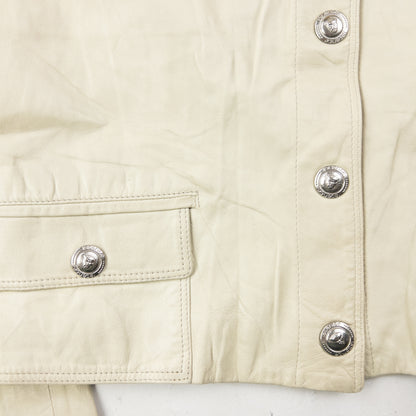 Vintage 90s Versace Istante Cropped Leather Jacket Womens Size S