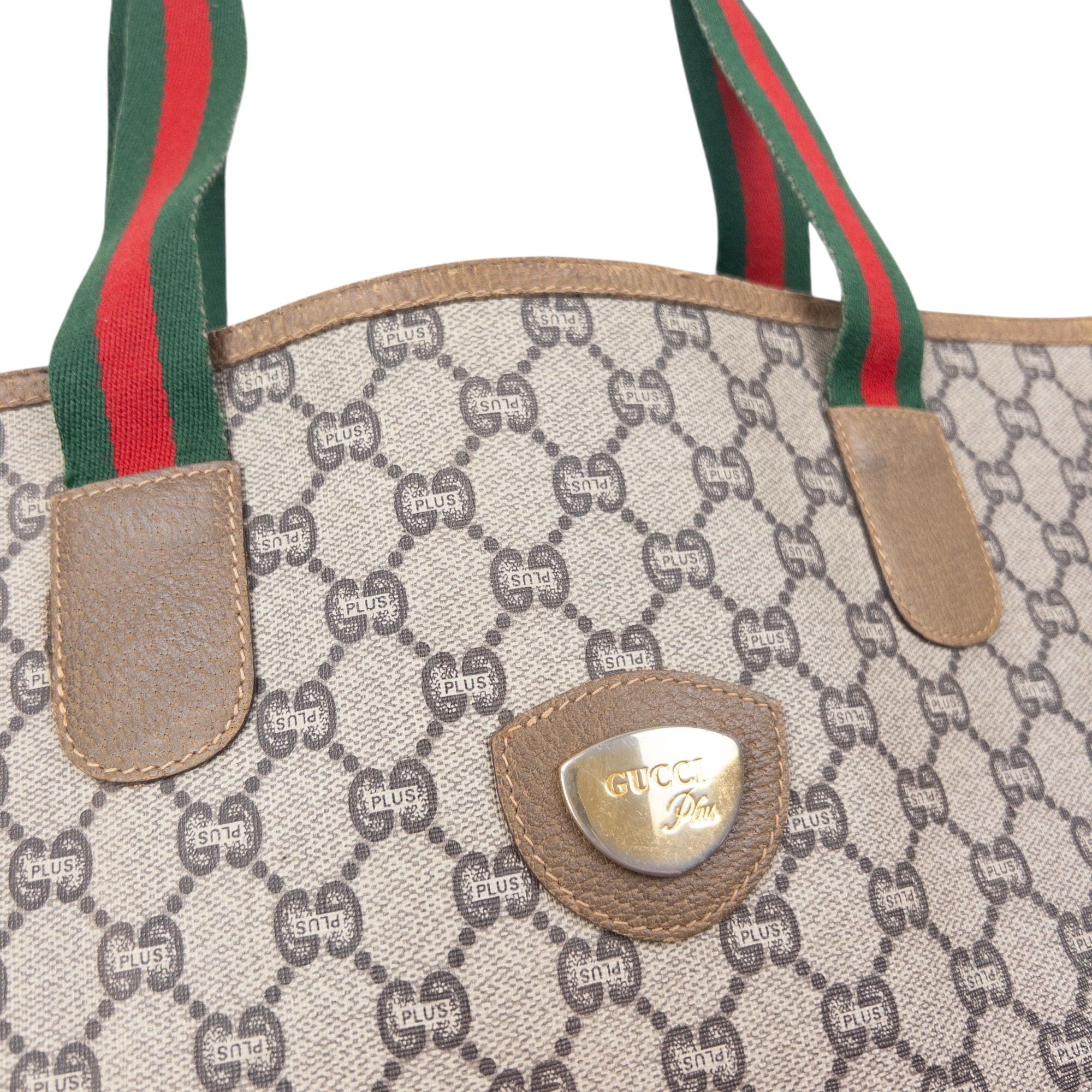 Vintage 80s Gucci Plus Monogram Shoulder Bag