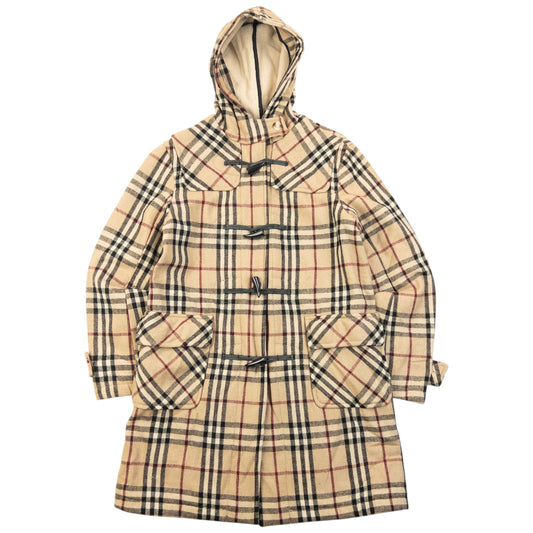 Vintage 2000s Burberry Fleece Lined Nova Check Duffle Jacket Womens Size M