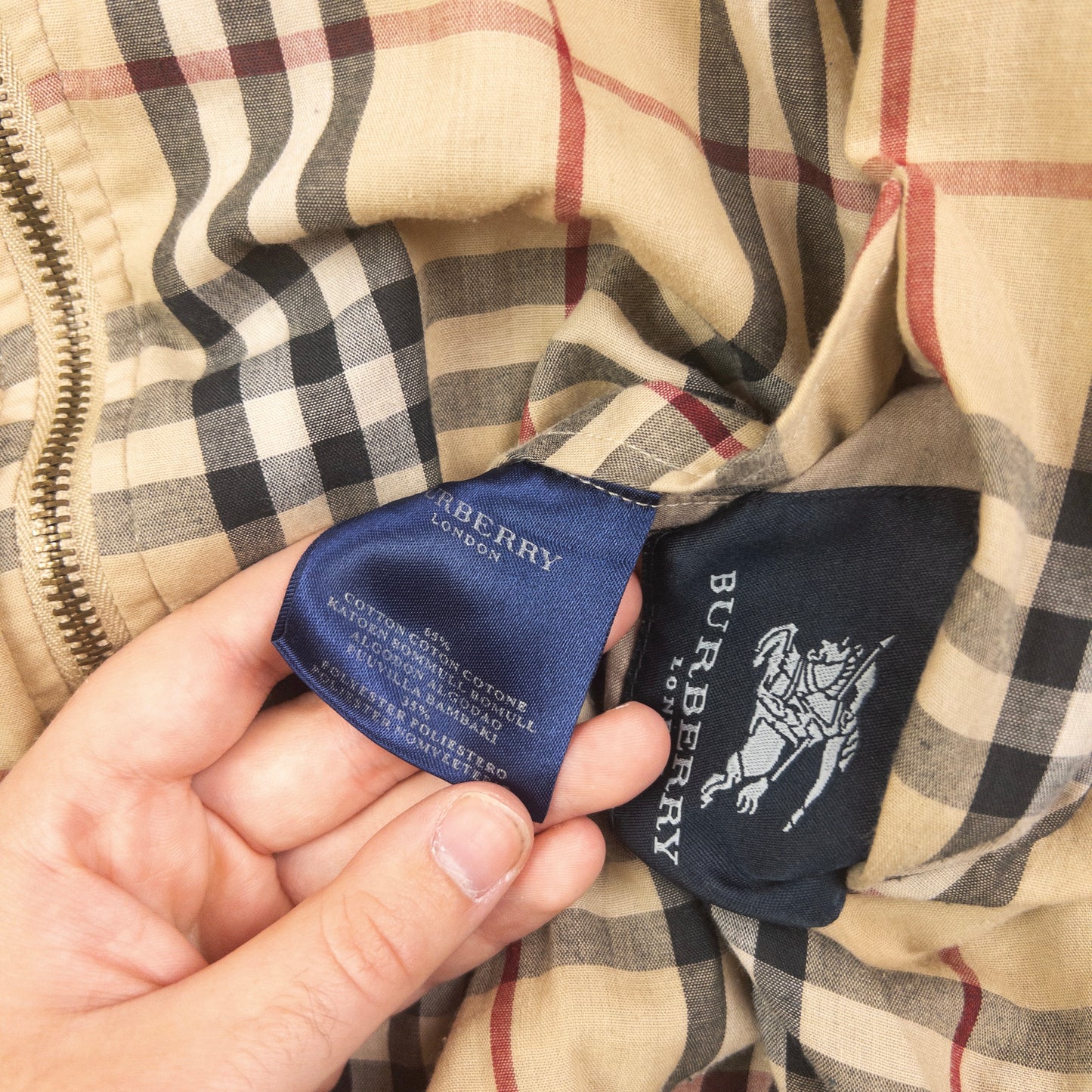 Vintage Burberry Nova Check Reversible Zip Up Jacket Size L