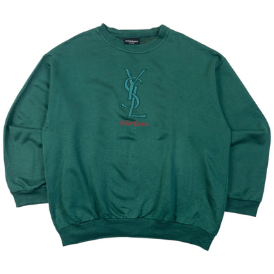 Vintage 90s YSL Yves Saint Laurent Embroidered Sweatshirt Size M