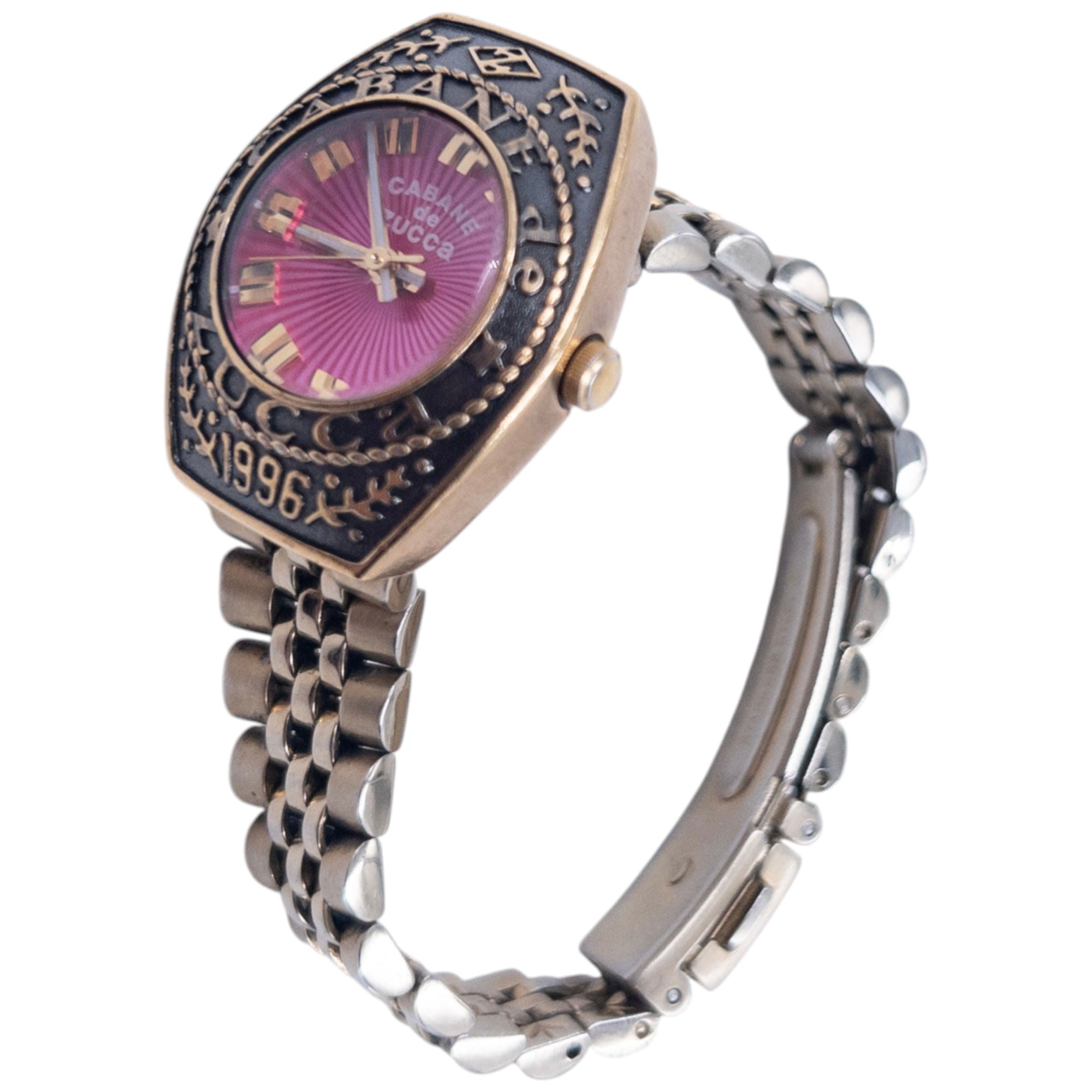 Vintage  1996 Cabane De Zucca By Issey Miyake Embossed Womens Watch