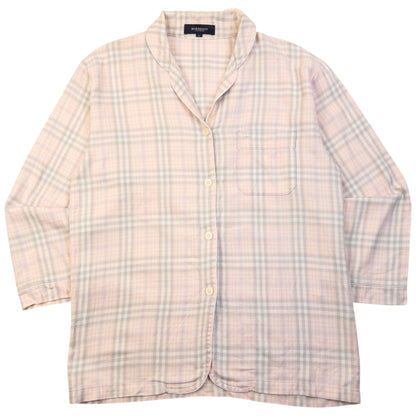 Vintage 2000s Burberry Nova Check Long Sleeve Button Up Pyjama Shirt Womens Size L