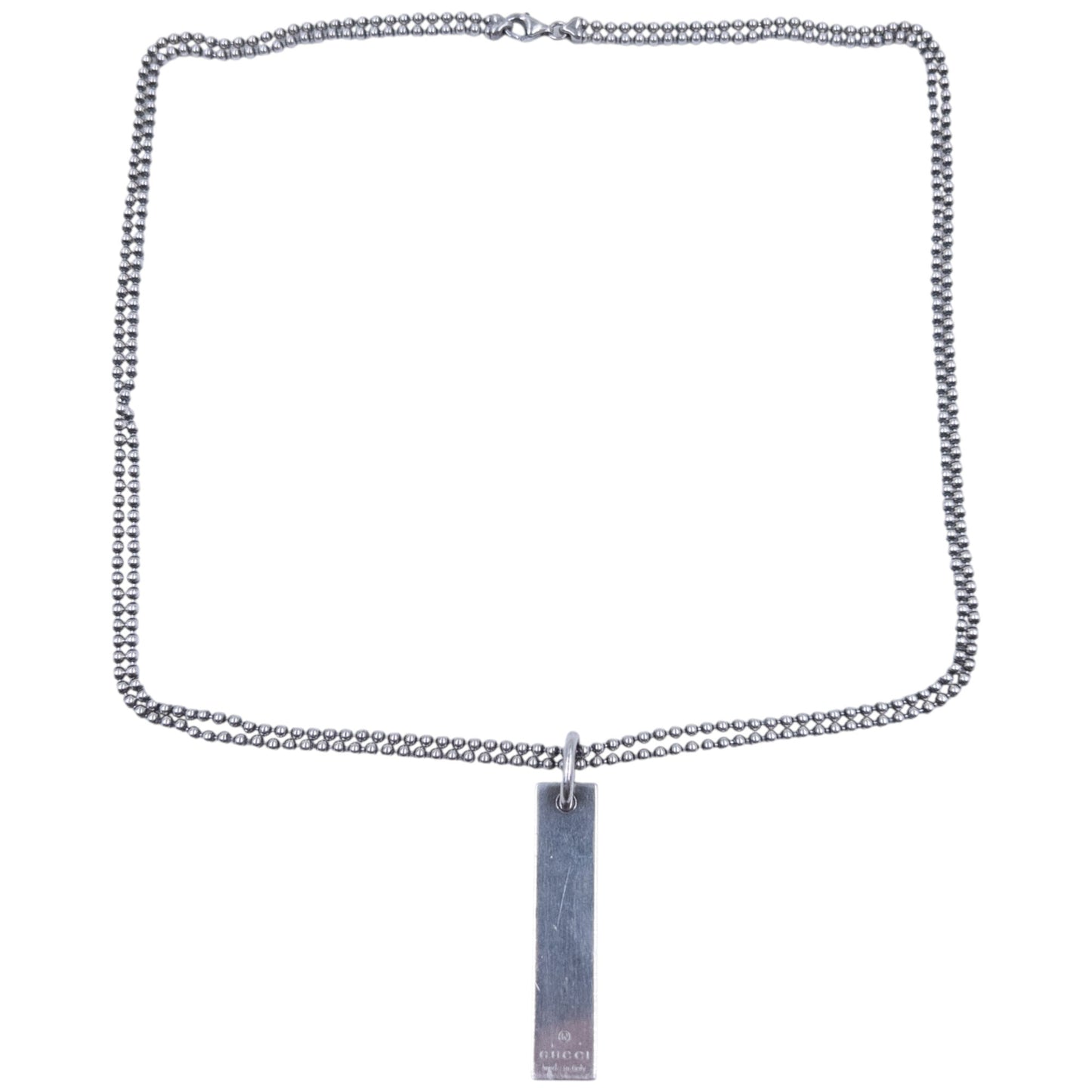 Vintage Gucci Silver Pendent Double-Chain Necklace