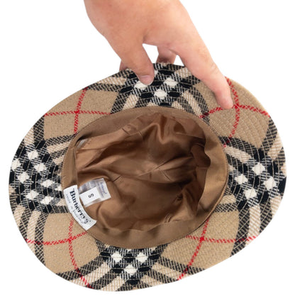 Vintage 80s Burberry Nova Check Bucket Hat Size S