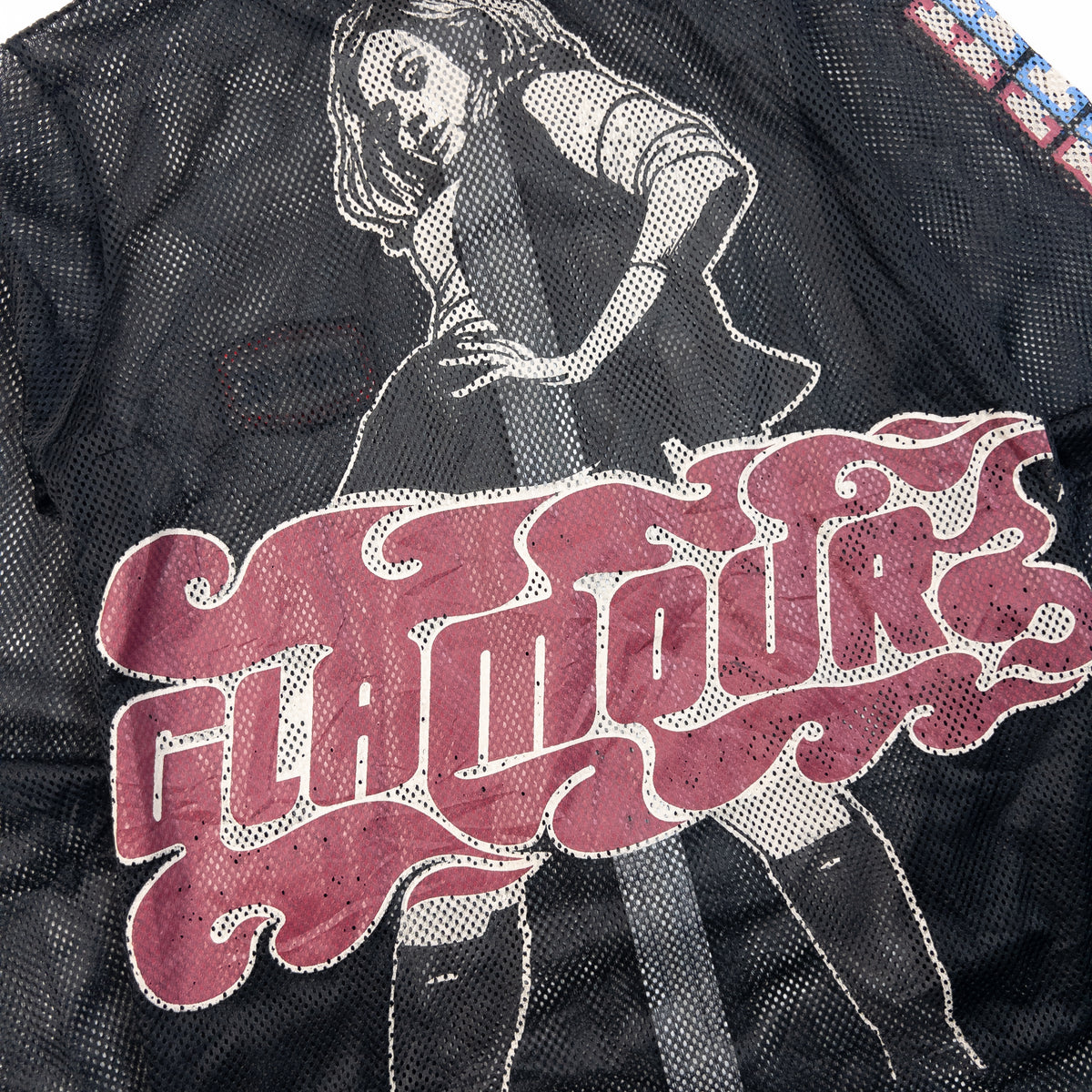 Vintage 90s Hysteric Glamour Graphic Zip Up Mesh Hoodie in black (cotton), photo 6