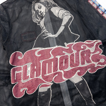 Vintage 90s Hysteric Glamour Graphic Zip Up Mesh Hoodie in black (cotton), photo 6