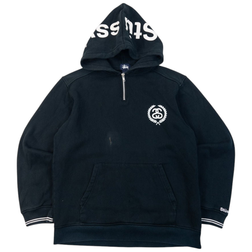 Vintage 2000s Stussy Q Zip Graphic Hoodie Size M