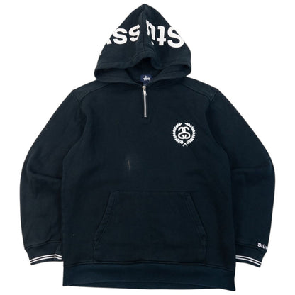 Vintage 2000s Stussy Q Zip Graphic Hoodie Size M