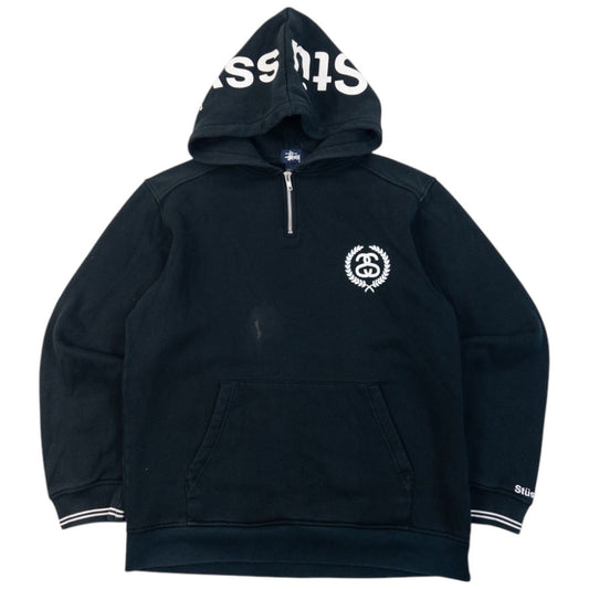 Vintage 2000s Stussy Q Zip Graphic Hoodie Size M