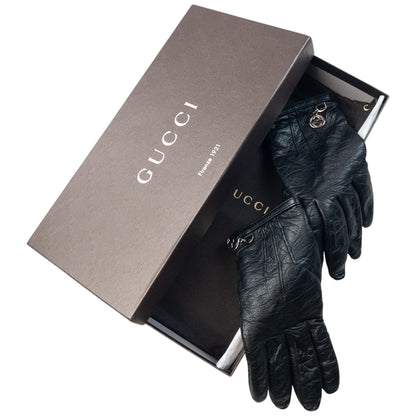 Vintage 2000s Gucci Leather Womens Gloves