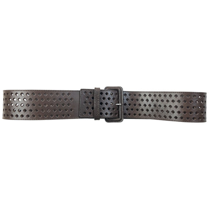 Vintage 2000s Armani Jeans Laser-Cut Leather Belt Size One Size