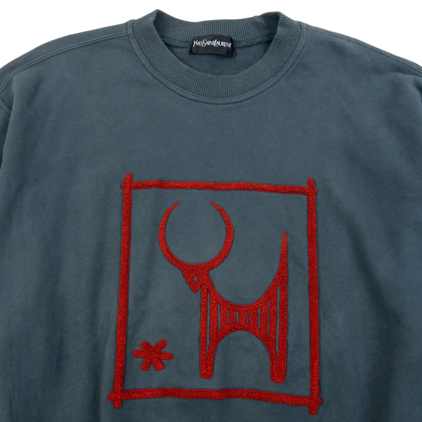 Vintage 90s YSL Yves Saint Laurent Applique Sweatshirt Size S