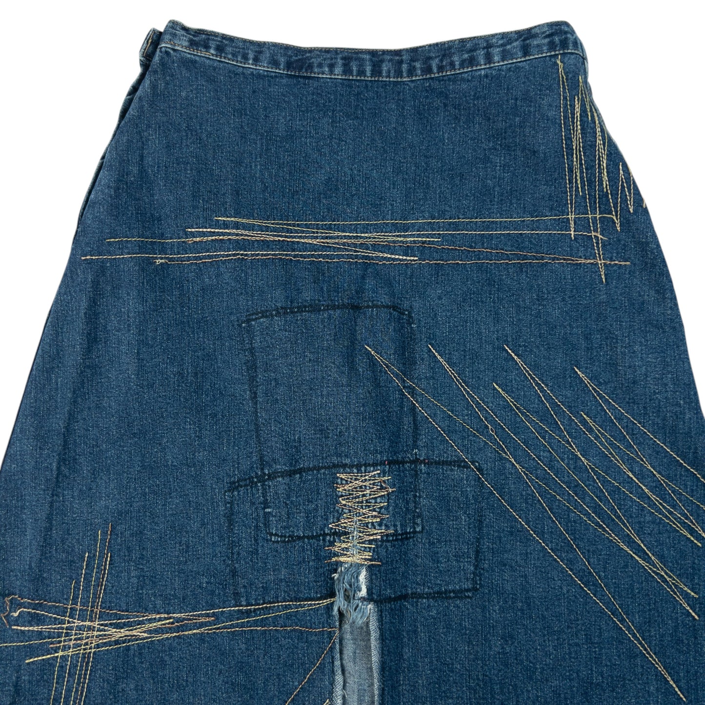Vintage 90s Hysteric Glamour Embroidered Denim Skirt Womens Size W27