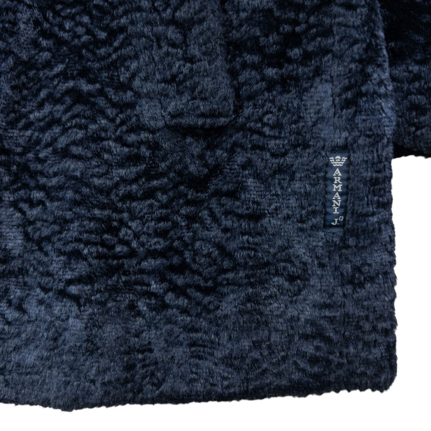 Vintage Armani Jeans Faux Fur Button Up Jacket Womens Size XL