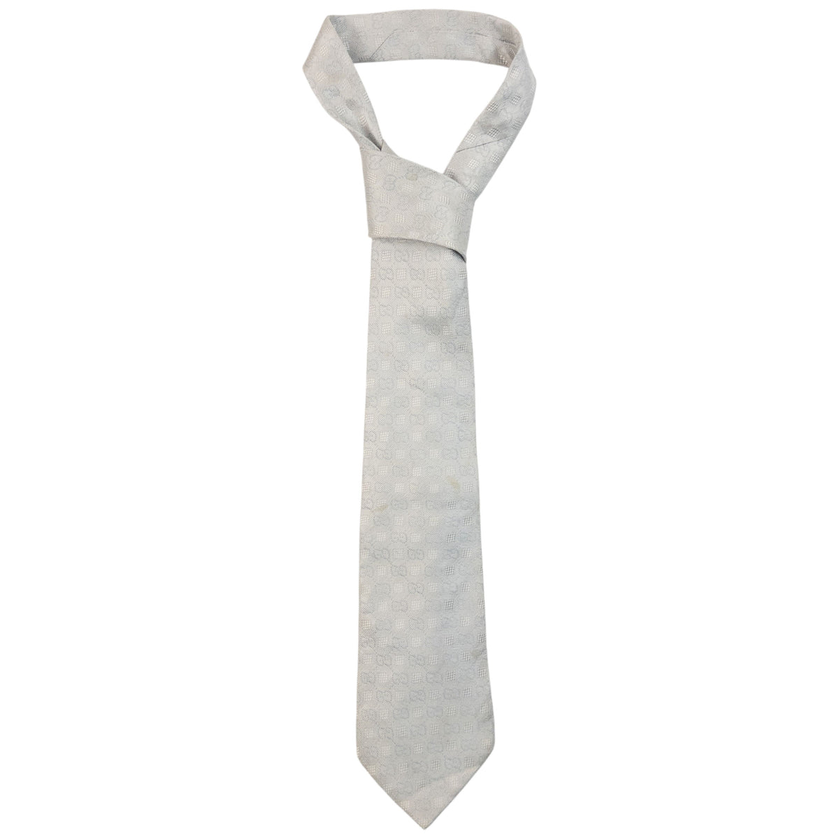 Vintage 2000s Gucci Monogram Silk Tie in grey