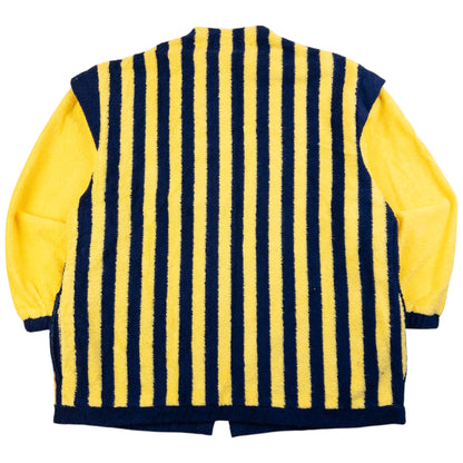 Vintage 90s Burberry Striped Terry Cloth Zip Up Jacket Size L