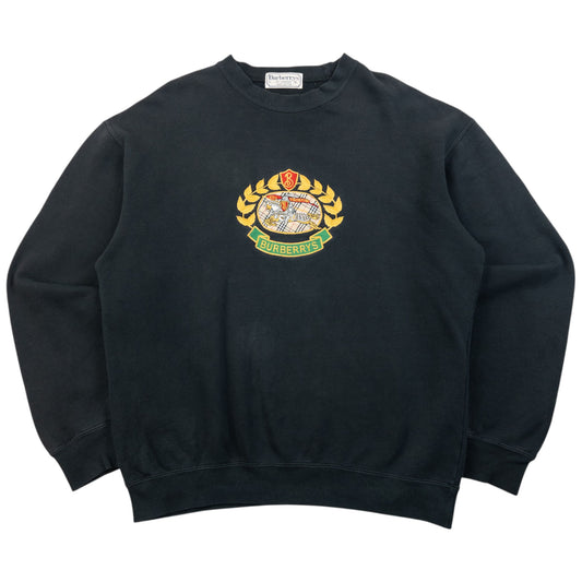 Vintage 90s Burberry Embroidered Sweatshirt Size S