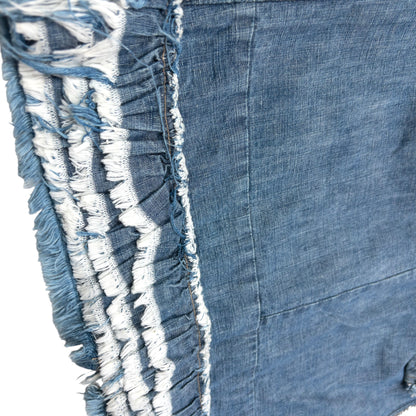 Vintage 2000s Cabane De Zucca By Issey Miyake Denim Ruffle Skirt Womens Size W29