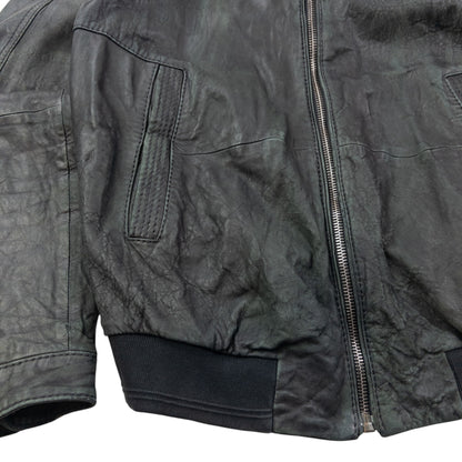 Vintage 2000s Hugo Boss Zip Up Leather Jacket Size M