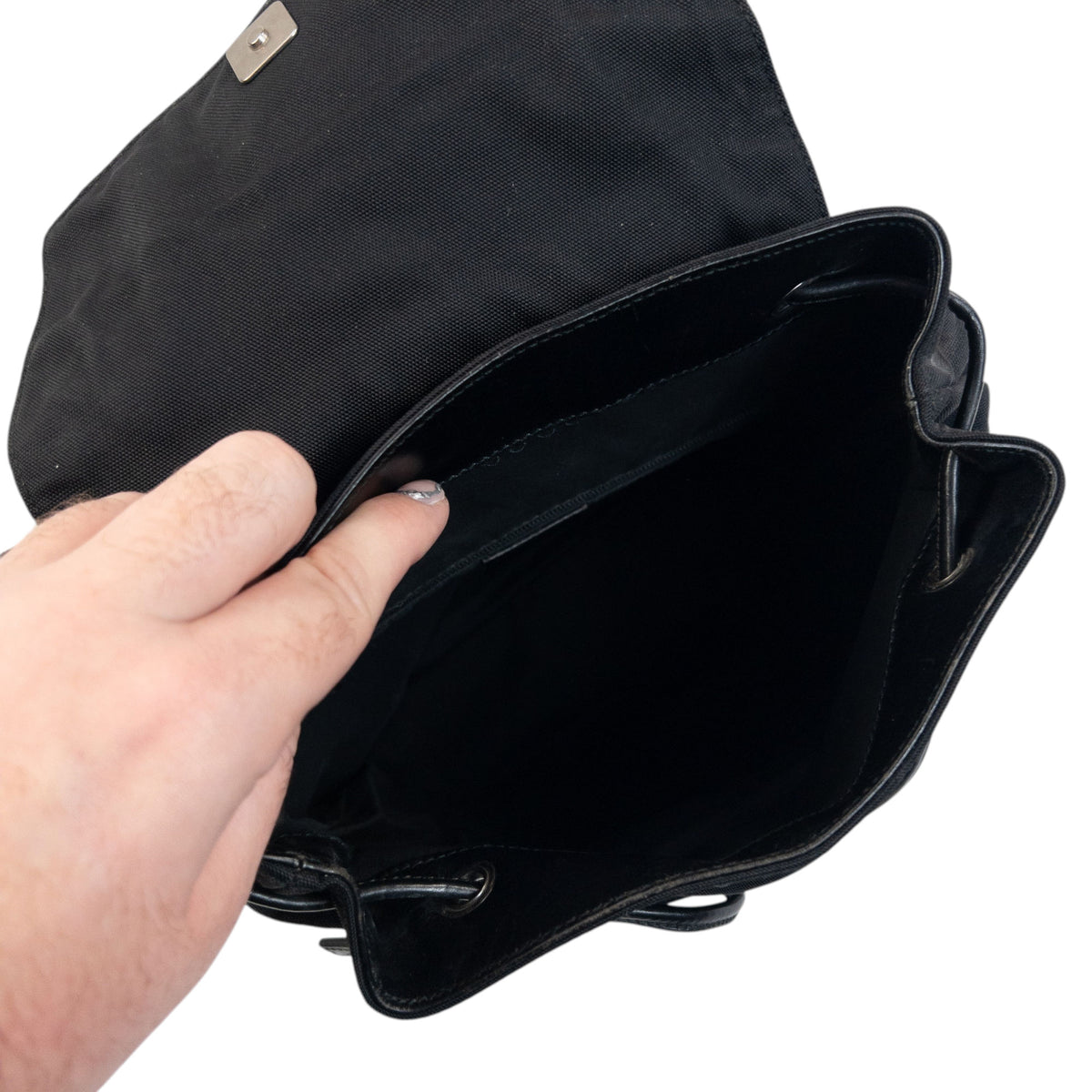 Vintage 2000s Gucci Bucket Backpack in black, photo 5