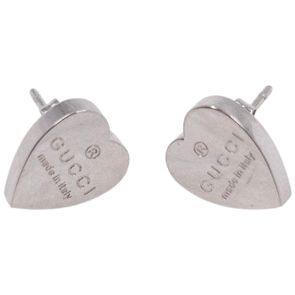 Vintage 2000s Gucci Embossed Heart Stud Earrings