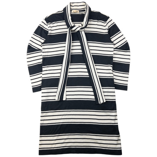 Vintage 80s Issey Miyake I.S. Striped Tie-Neck Sweater Dress Womens Size L