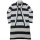 Vintage 80s Issey Miyake I.S. Striped Tie-Neck Sweater Dress Womens Size L