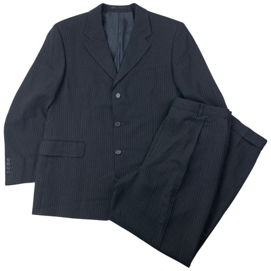 Vintage 90s YSL Yves Saint Laurent Pinstripe Jacket & Trousers Suit Set Size L