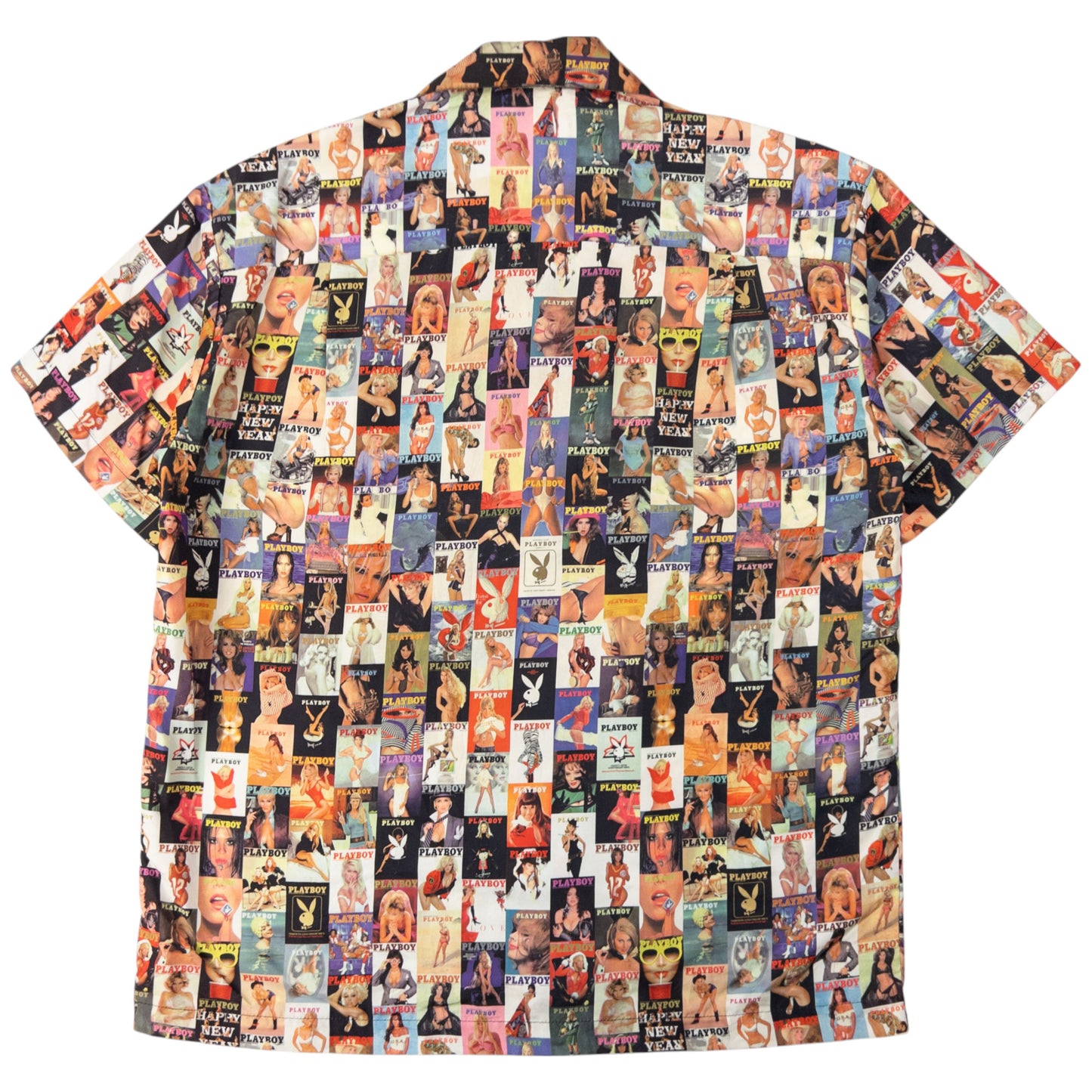 Vintage Playboy Magazine Cover Short Sleeve Button Up Shirt Size M