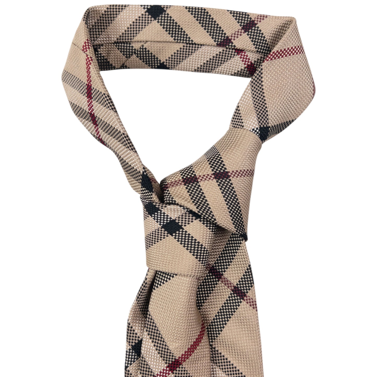 Vintage 2000s Burberry Nova Check Silk Tie