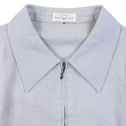 Vintage 90s Balenciaga La Mode Q Zip Shirt Womens Size S